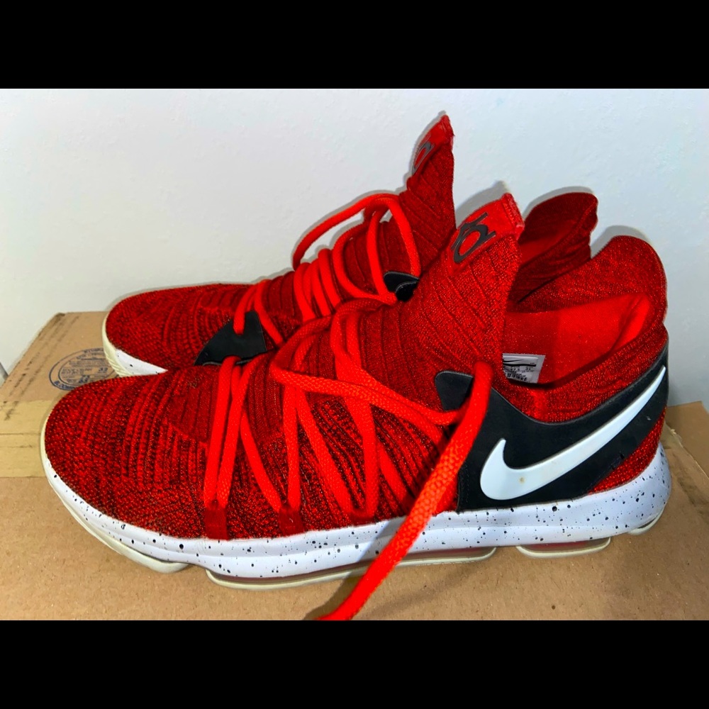 Used Nike KD 10 “Red Velvet” men’s basketball shoes size 13